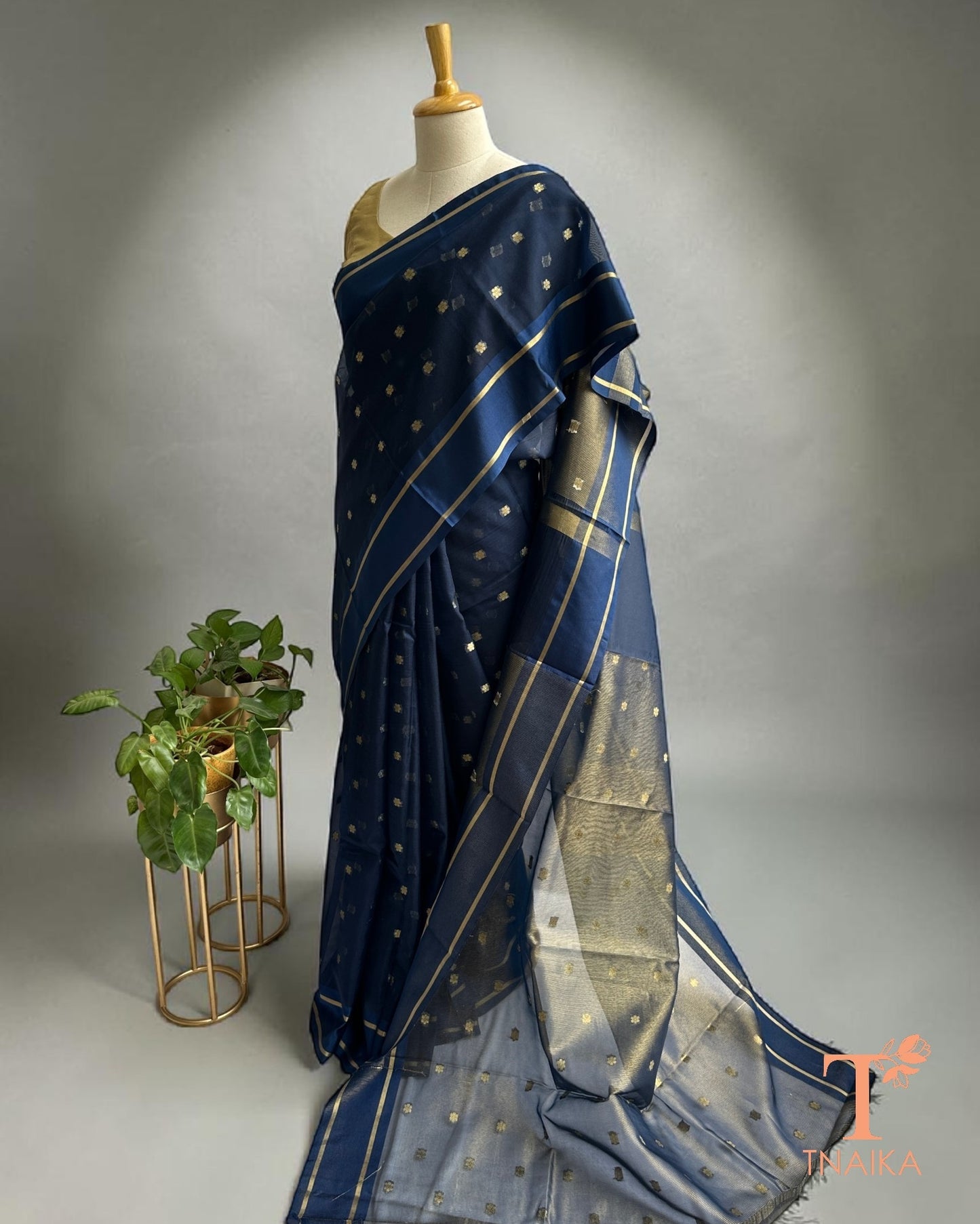 Banarasi Semi Kora Organza Madham Saree - Blue