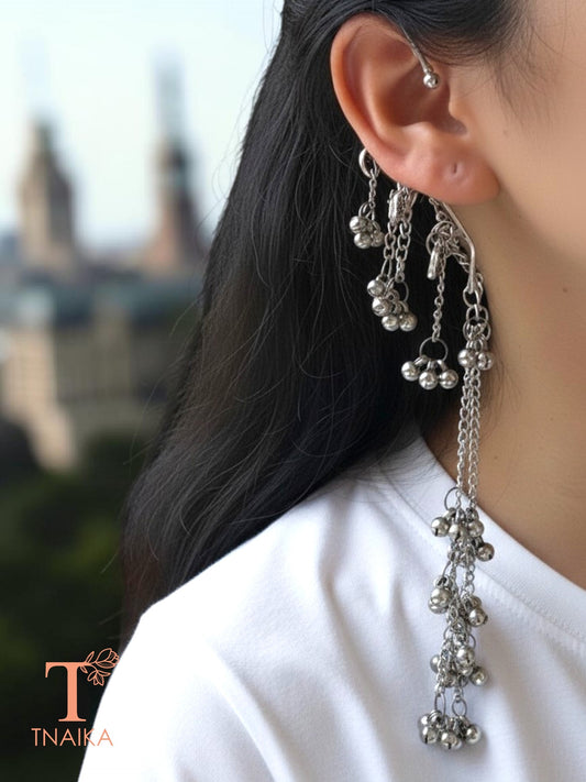 oxidised ear cuff earrings