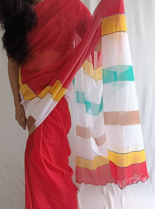 Heavy georgette saree
Lightweight georgette saree for summer
Simple georgette saree
Georgette saree with embroidery
Party wear georgette saree with stone work
Saree for reception georgette
Georgette saree with lace border
Modern georgette saree designs
Shimmer georgette saree
Multicolor georgette saree