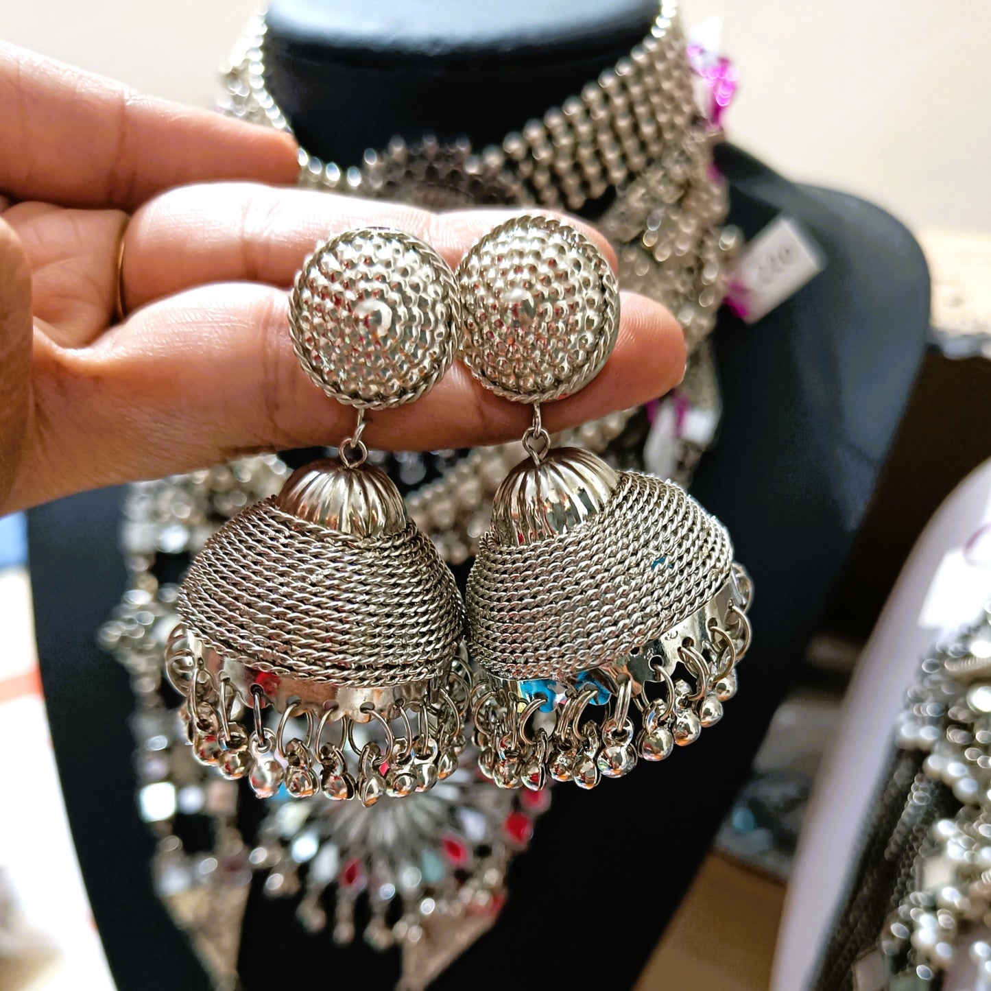 Oxidized jhumka earrings
Antique oxidized jhumka
Traditional oxidized jhumka
Silver oxidized jhumka earrings
Designer oxidized jhumka
Ethnic oxidized jhumka earrings
Oxidized jhumka for women
Tribal oxidized jhumka
Handcrafted oxidized jhumka
Oxidized jhumka with pearls
Long oxidized jhumka earrings
Lightweight oxidized jhumka
Statement oxidized jhumka earrings
Oxidized jhumka for festive wear
Vintage oxidized jhumka earrings