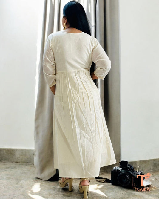 Angarakha style gown
Wrap style ethnic gown
Overlap front gown
Angrakha dress with embroidery
Traditional Angarakha cotton dress
Indo-western cotton gown
Designer cotton gown for women
Flowy cotton gown
Stylish cotton long dress
Ethnic wrap dress for women