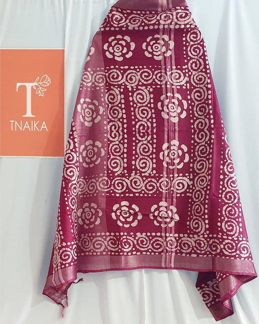 Cotton Canvas Batik Saree