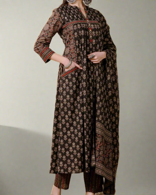 Cotton Ajrakh Heritage Suit