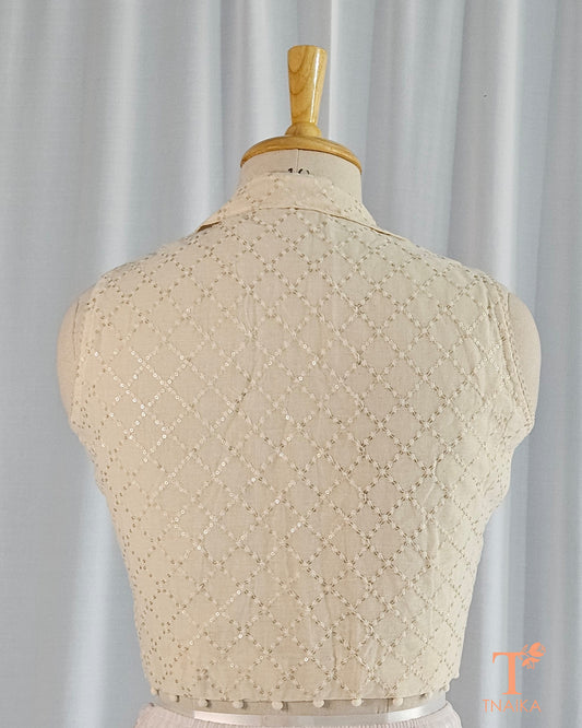 Collared Blouse-Cross White