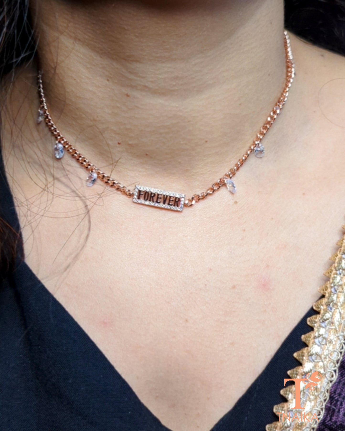 forever choker chain, sleek choker necklace, minimalist choker, forever pendant necklace, delicate choker chain, anti tarnish choker, stainless steel choker, gold choker chain, silver choker necklace, rose gold choker, hypoallergenic choker, trendy choker necklace, stylish choker, elegant choker, daily wear choker, forever script necklace, meaningful jewelry, dainty choker necklace, lightweight choker, timeless choker chain, adjustable choker necklace, fashion choker for women, perfect layering necklace