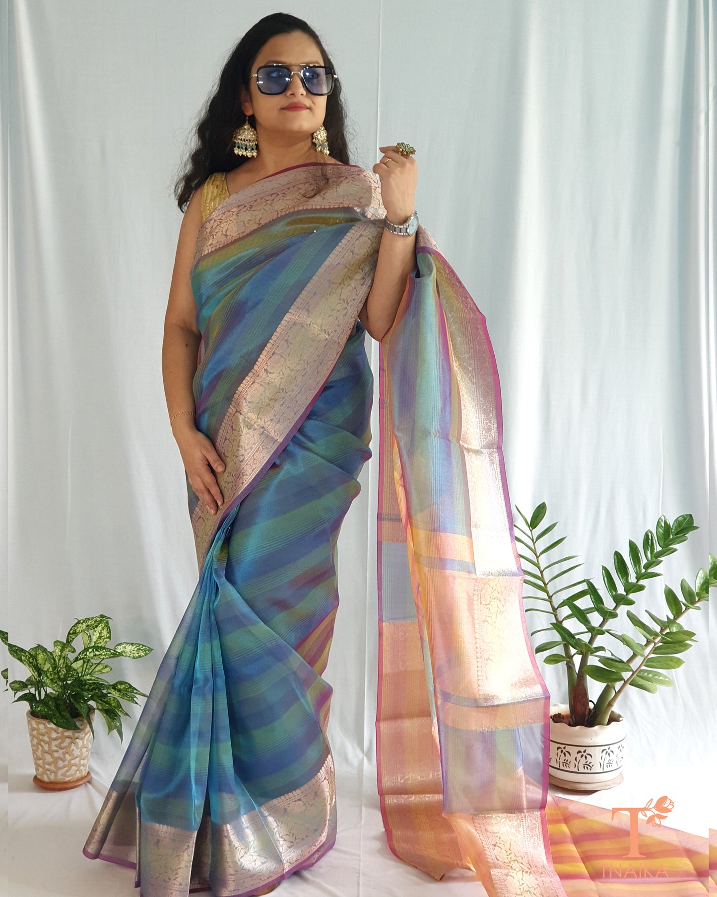 dual shade tissue silk saree shaded blue saree where to buy rich silk sarees best collection of tissue silk sarees