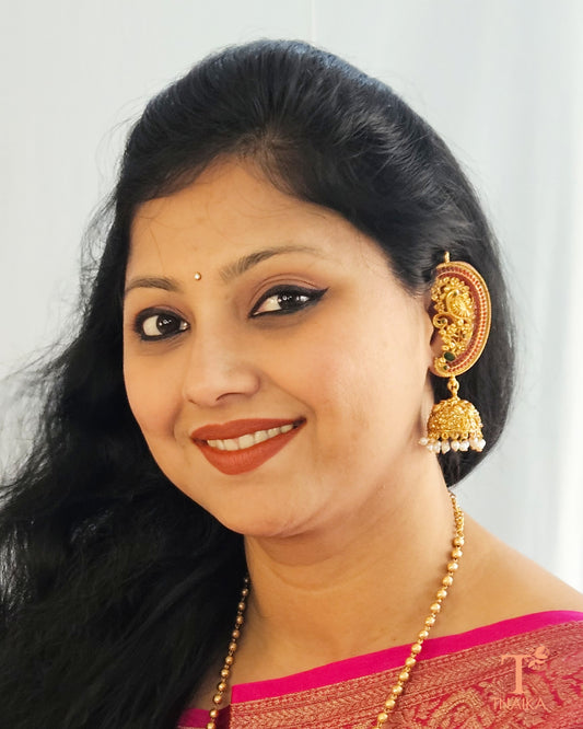 Elegant gold ear cuffs
Grand wedding ear cuffs
Gold temple jewelry ear cuffs
Indian jhumki ear cuffs
Traditional bridal ear cuffs
Handmade ear cuffs with jhumki
Gold finish ear cuffs
Stylish jhumki ear cuffs
Ear cuffs with pearl jhumki
Gold plated jhumka earrings
Ear cuffs for lehenga
Jhumki earrings with ear cuff
South Indian ear cuffs
Antique finish jhumki ear cuffs
Ear cuffs for saree look
Vintage ear cuffs with jhumki
Gold jhumki with ear chain
Ethnic wedding ear cuffs
Statement gold jhumki ear cuffs