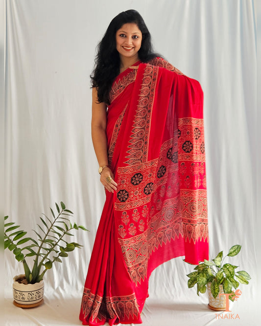 Block Printed Silk Saree
Sustainable Fashion Saree
Ethnic Ajrakh Sarees
Indian Handloom Saree
Ajrakh Sarees for Festive Wear Where to Buy Ajrakh Silk Sarees Online
Handwoven Ajrakh Modal Silk Sarees
Ajrakh Print Sarees for Weddings