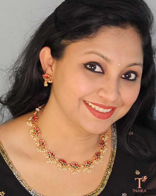 Kundan temple jewelry
Temple jewelry for bridesmaids
Temple jewelry bangles
Temple jewelry long necklace
Ruby temple jewelry
Temple jewelry with emeralds
Designer temple jewelry
Statement temple jewelry
Temple jewelry collection
Temple jewelry choker
Temple jewelry jhumkas
Temple jewelry for festive wear
Temple jewelry with gemstones
Temple jewelry with Lakshmi motifs
Traditional gold temple necklace
Temple jewelry haram set Lotus choker set Lotus design jewellery kamal choker set