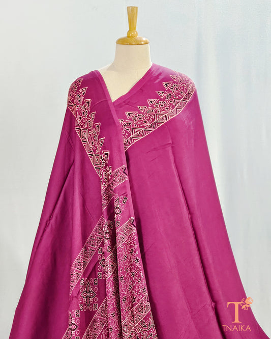 modal silk saree Ajrakh saree silk saree designer saree Indian ethnic wear modal silk Ajrakh saree hand block printed modal silk saree Ajrakh saree with natural dyes lightweight Ajrakh saree soft Ajrakh saree where to buy modal silk Ajrakh saree online buy Ajrakh saree with modal silk comfortable Ajrakh saree Ajrakh saree for summer latest designs in modal silk Ajrakh sarees