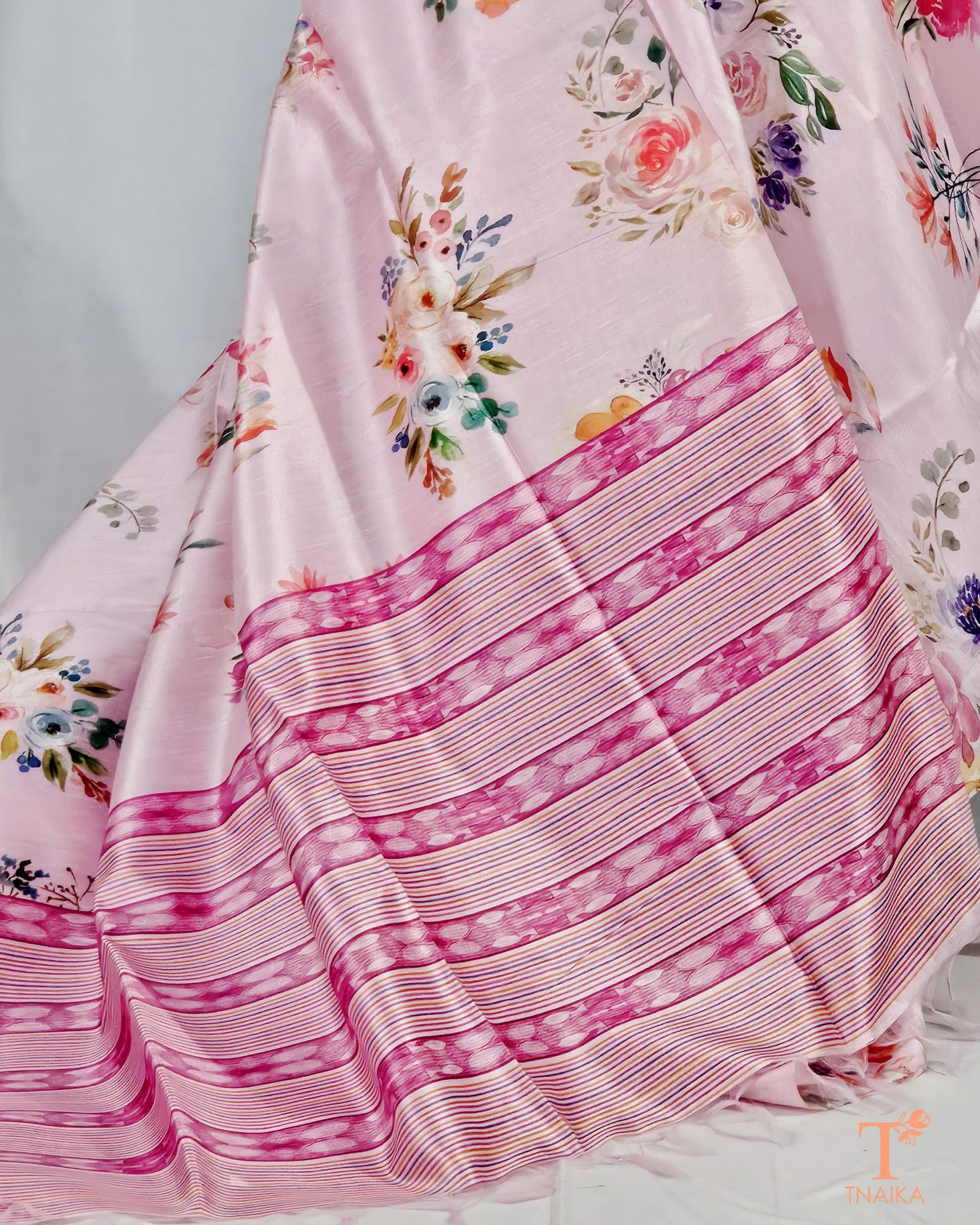 Cotton Phulwari Saree - Pink