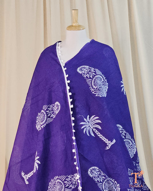 cotton saree with pom pom lace, pom pom lace saree, soft cotton saree with pom pom, handloom cotton saree with pom pom, printed cotton saree with pom pom, Kalamkari cotton saree with pom pom lace, Chanderi cotton saree with pom pom, lightweight cotton saree with pom pom border, festive cotton saree with pom pom, casual cotton saree with pom pom lace, breathable cotton saree with pom pom, stylish cotton saree with pom pom