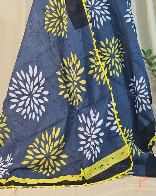 cotton saree with pom pom lace, pom pom lace saree, soft cotton saree with pom pom, handloom cotton saree with pom pom, printed cotton saree with pom pom, Kalamkari cotton saree with pom pom lace, Chanderi cotton saree with pom pom, lightweight cotton saree with pom pom border, festive cotton saree with pom pom, casual cotton saree with pom pom lace, breathable cotton saree with pom pom, stylish cotton saree with pom pom