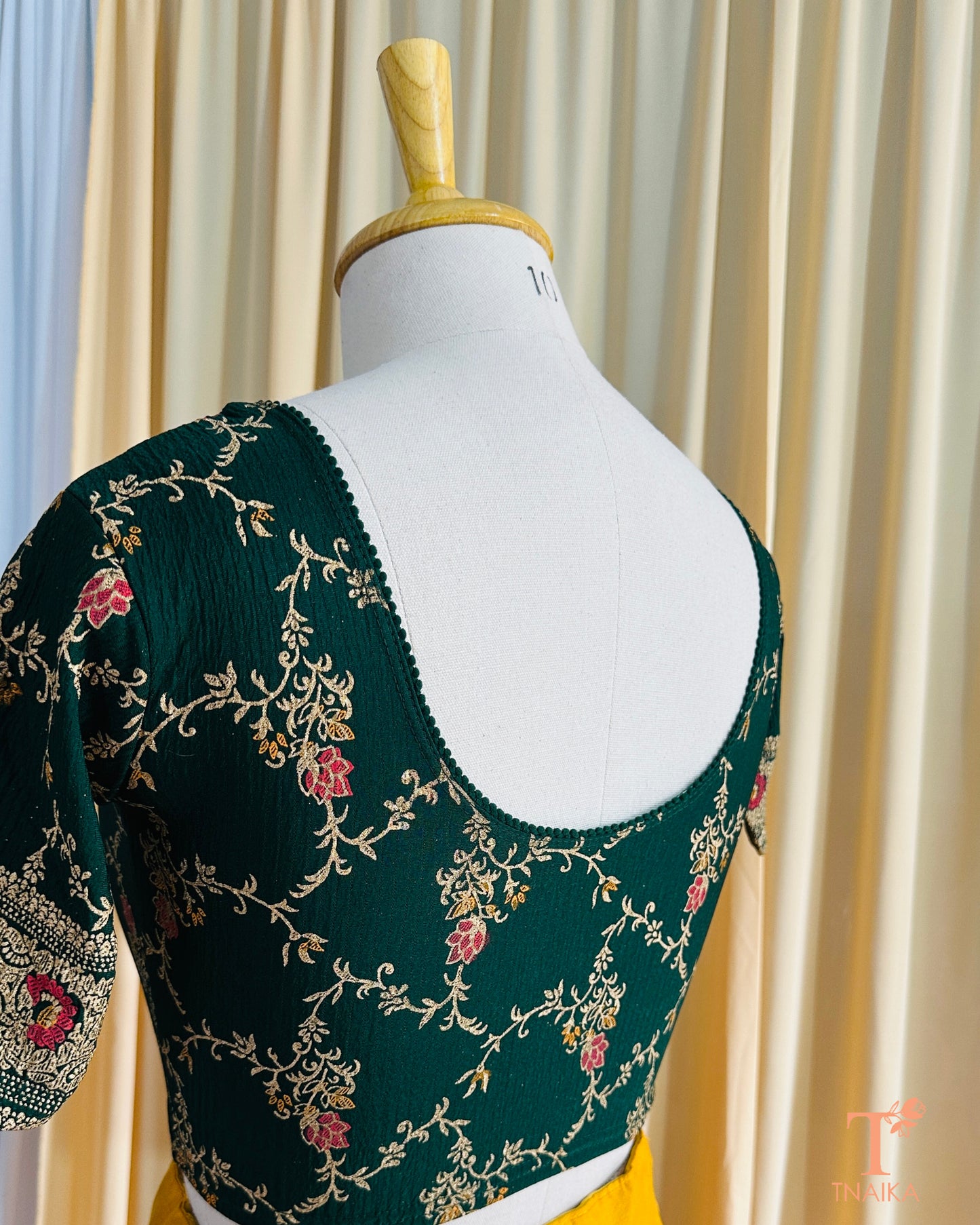 Festive FoilFit Blouse - Green