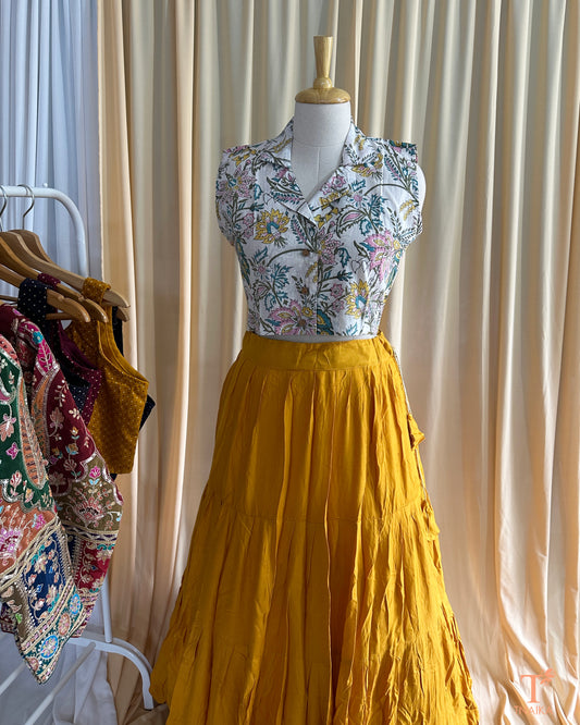 Sawan Hand Block Printed Collar Blouse