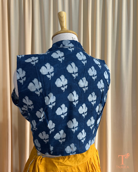 Neelika Hand Block Printed Collar Blouse