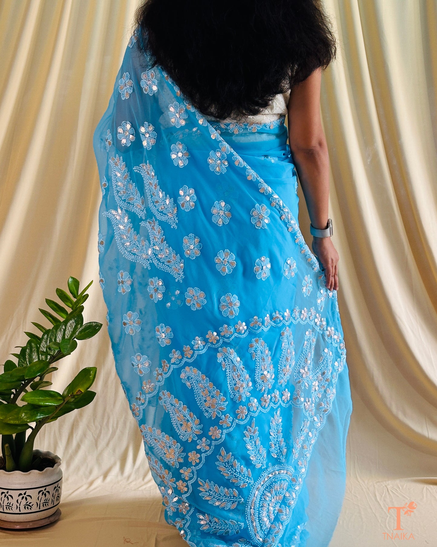 Chikankari Noor-e-Nazaakat Saree - Blue