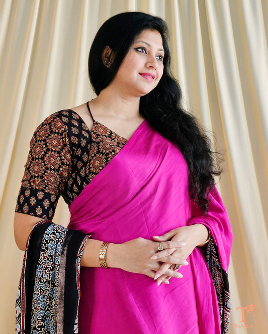 Mumtaz Ajrakh Blouse - Black