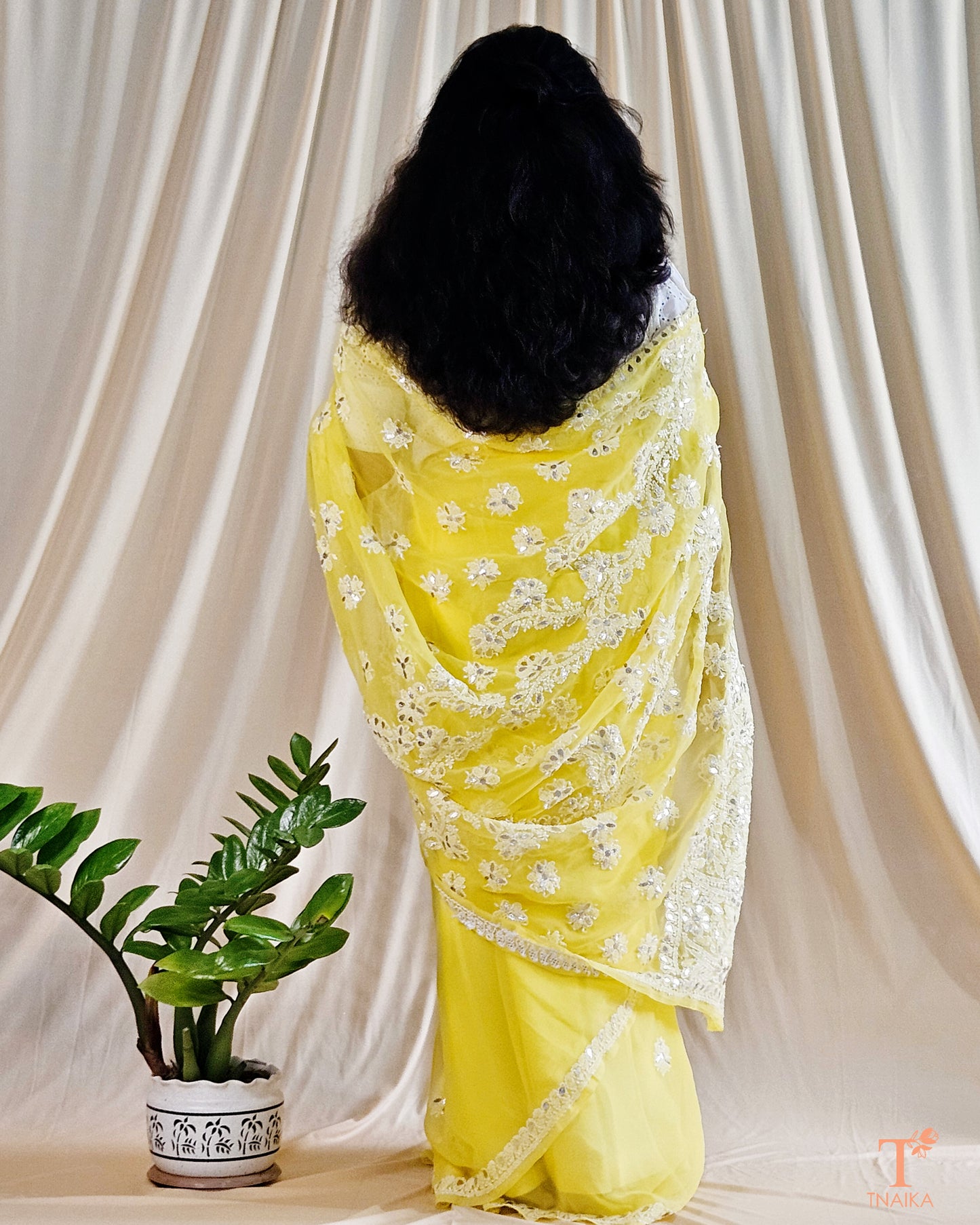 Chikankari Noor-e-Nazaakat Saree - Yellow