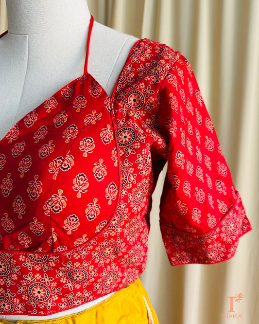Mumtaz Ajrakh Blouse - Red