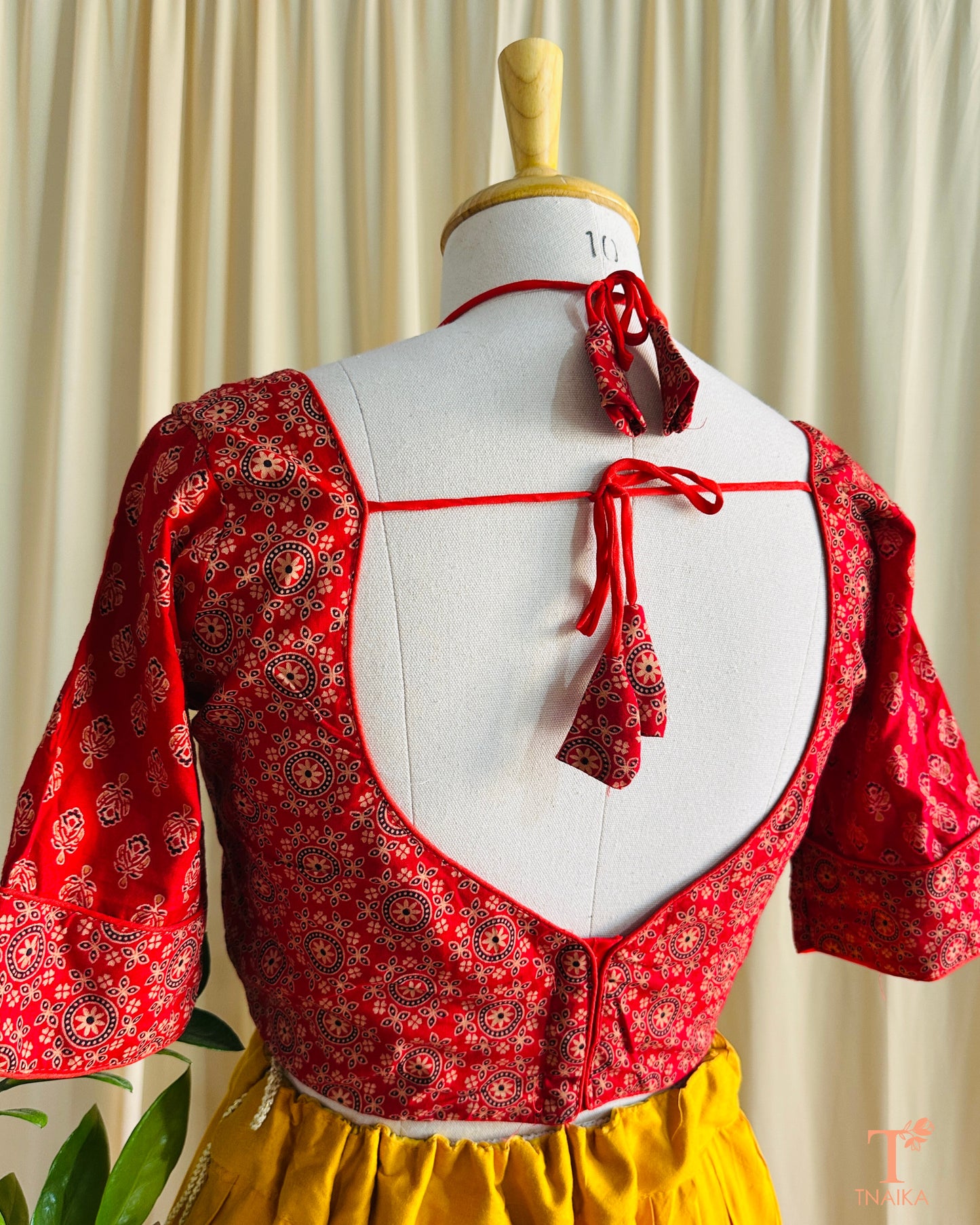 Mumtaz Ajrakh Blouse - Red