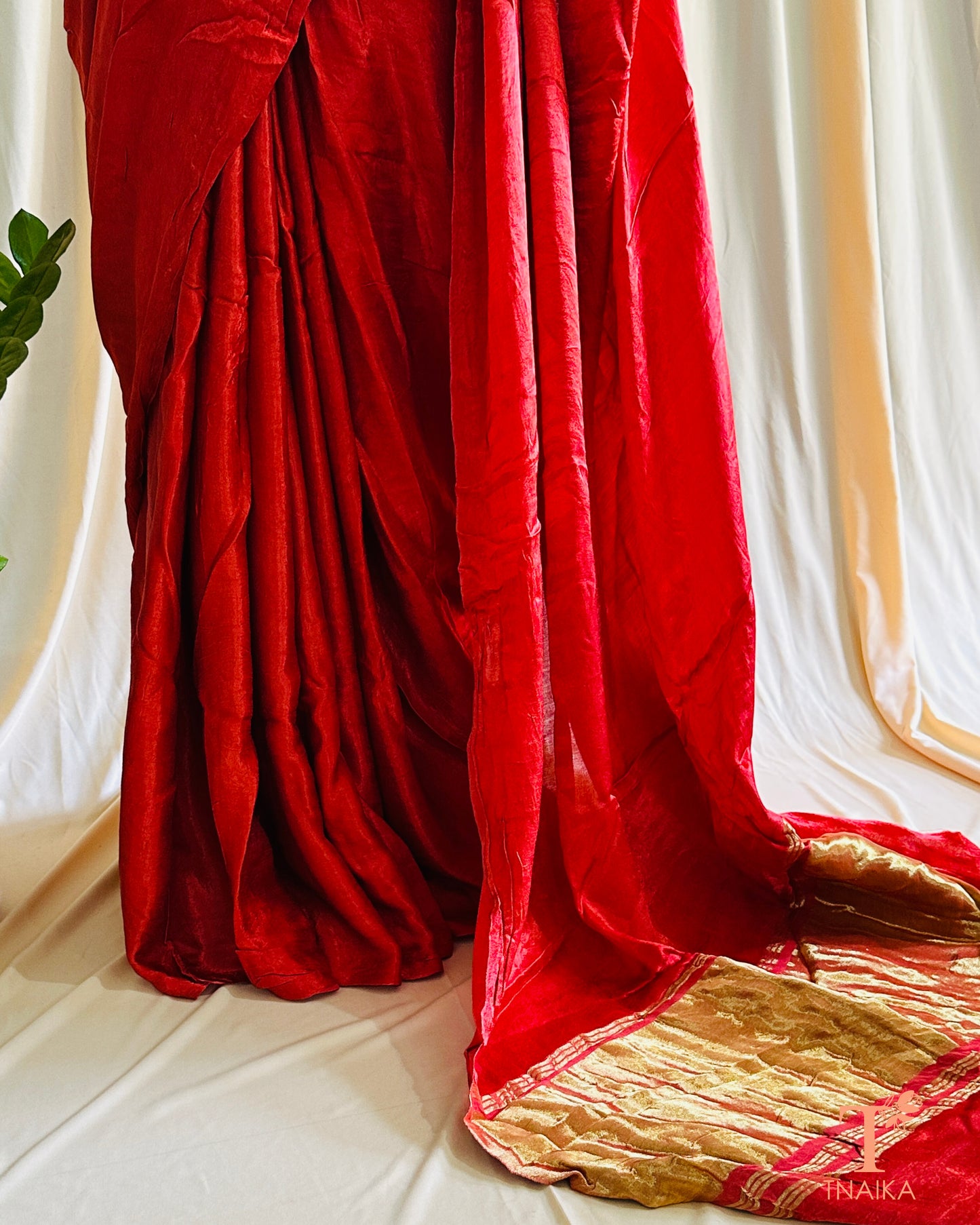 Lightweight plain modal silk saree with smooth drape, perfect for everyday wear or special occasions