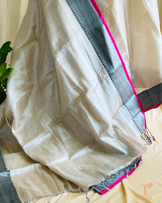 Raga Tissue Temple Saree - Off White