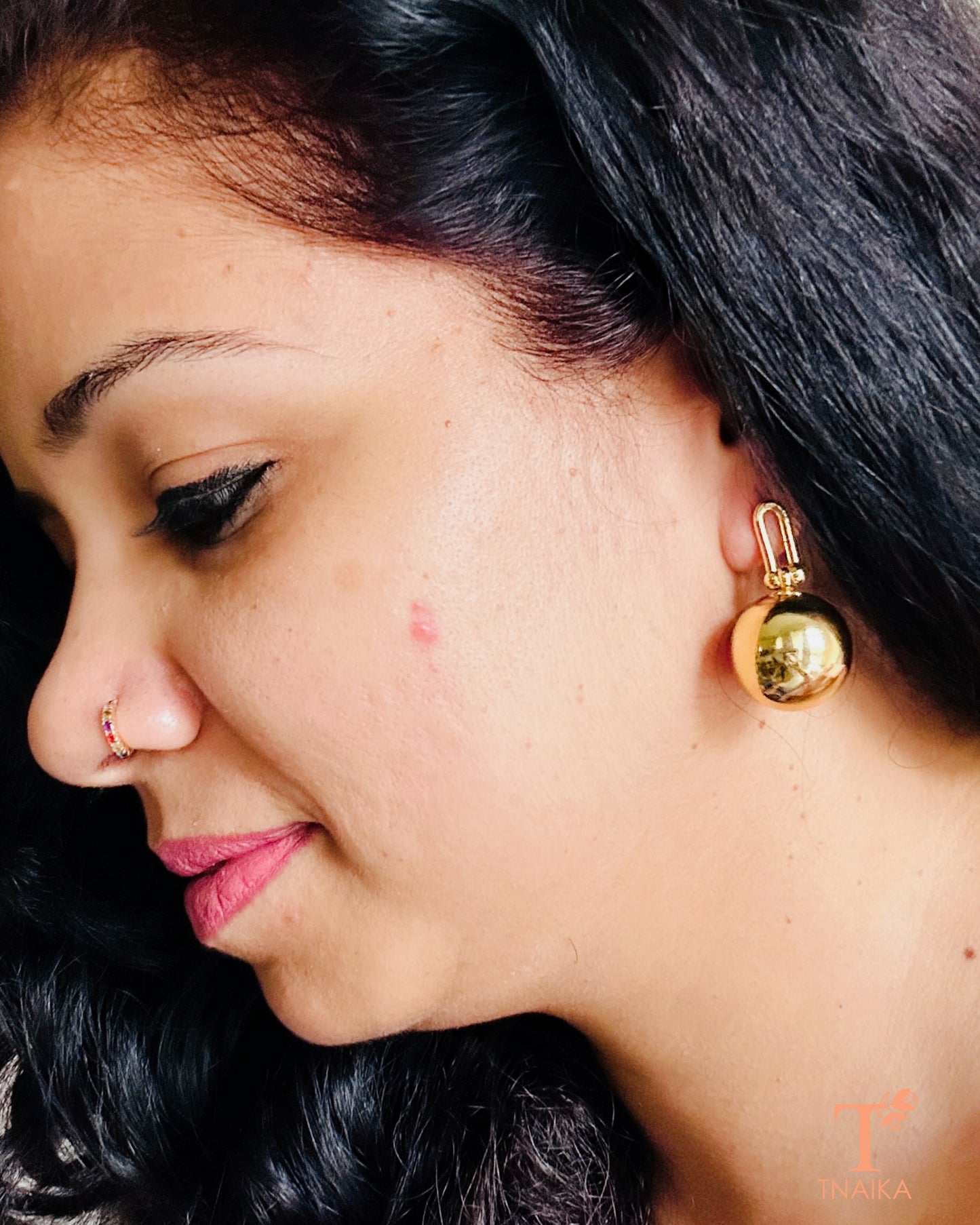 Anti-tarnish ball drop earrings styled for daily wear