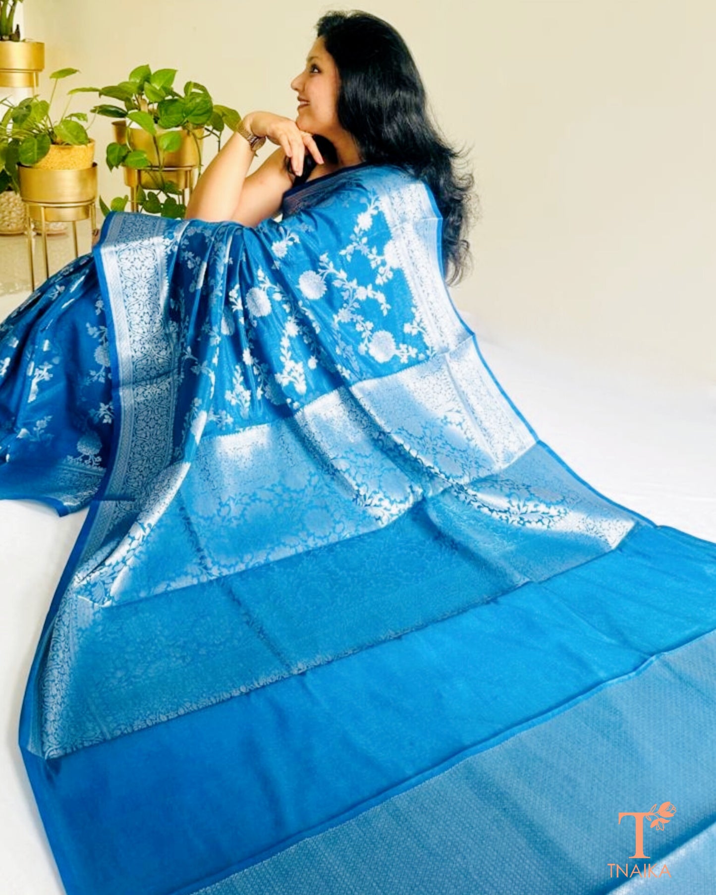 Banarasi silk saree with rich drape and running blouse fabric