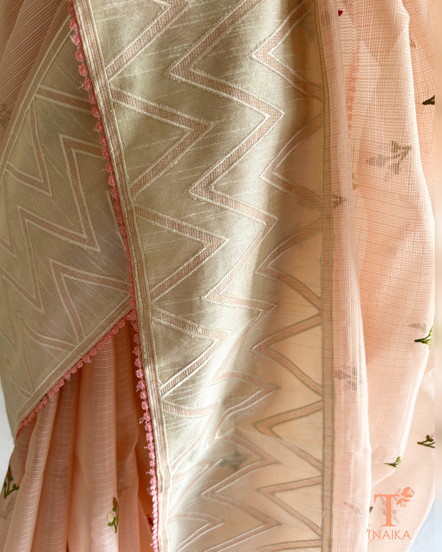 Kota Silk Blush Peach Saree