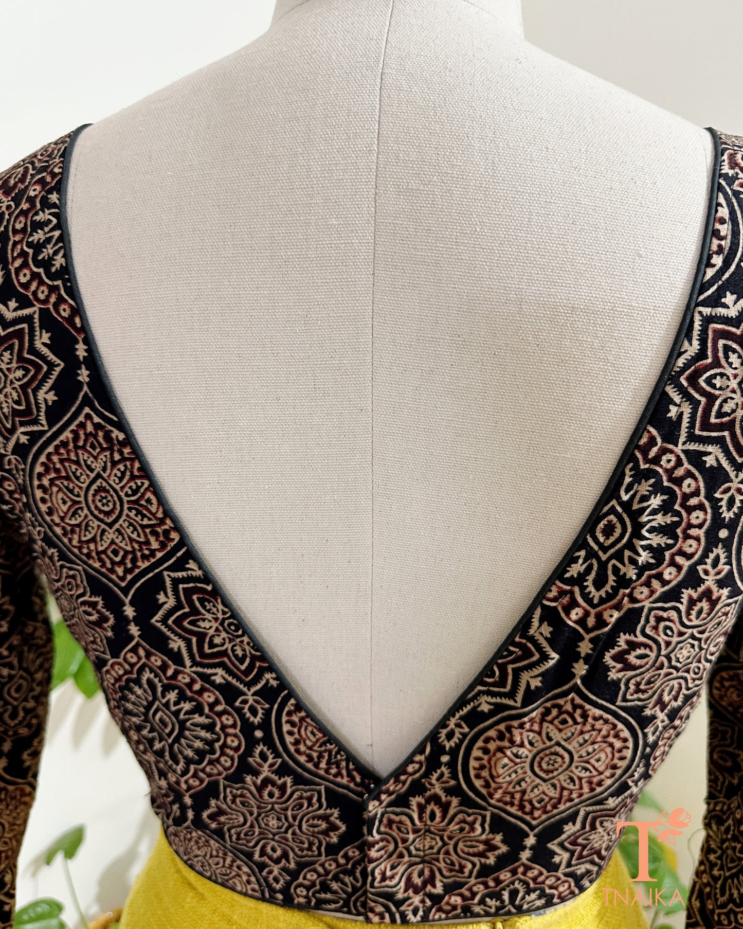 Full sleeve cotton blouse with traditional print