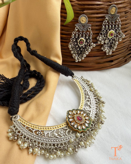 Rajwadi Pearl Hasli Choker Set