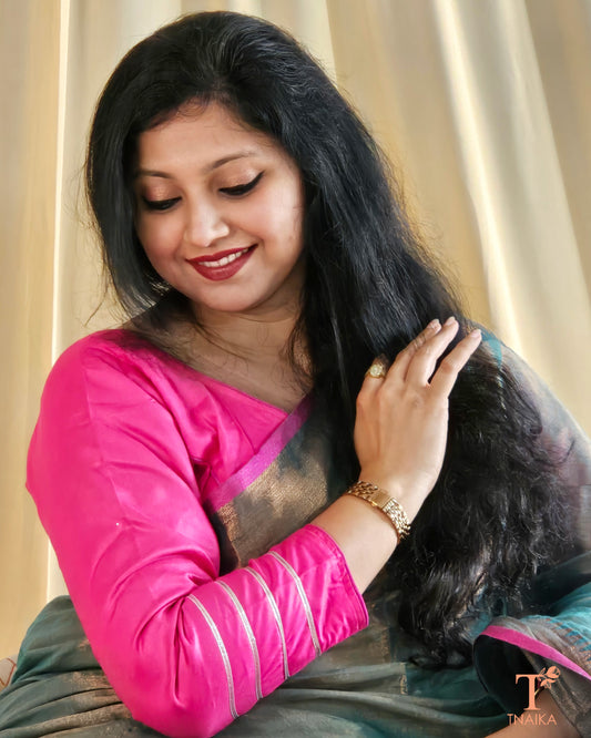 Festive Cowry Blouse - Magenta