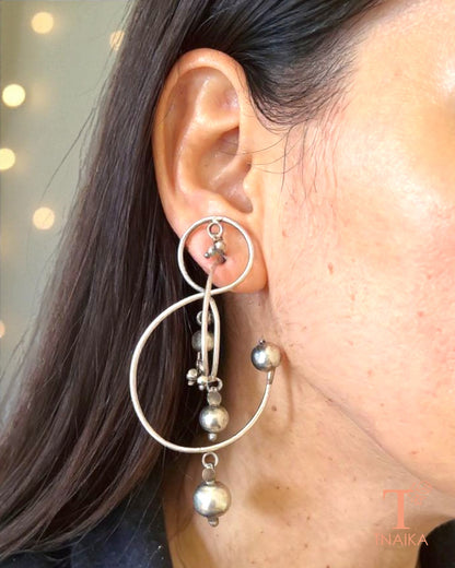 Lightweight oxidised earrings in contemporary style