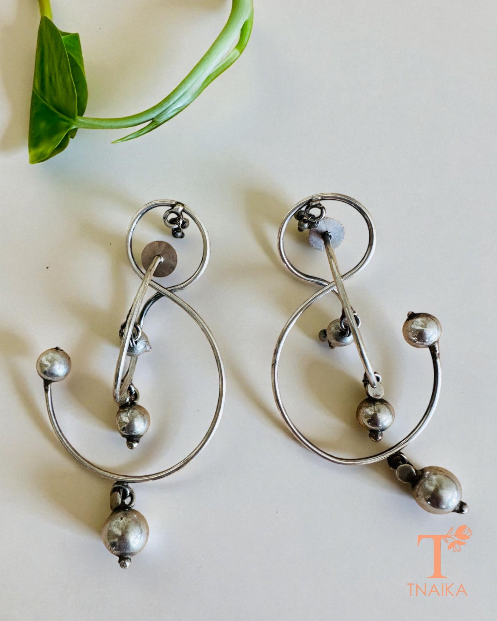 Contemporary oxidised earrings with modern design for women
