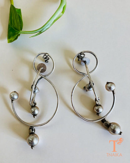 Contemporary oxidised earrings with modern design for women