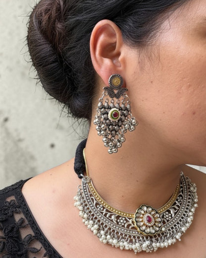 Rajwadi Pearl Hasli Choker Set