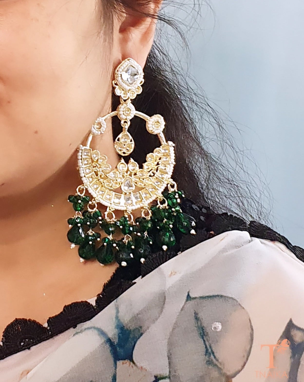 Designer Kundan Chandbali Earrings Luxury Jewelry Collection