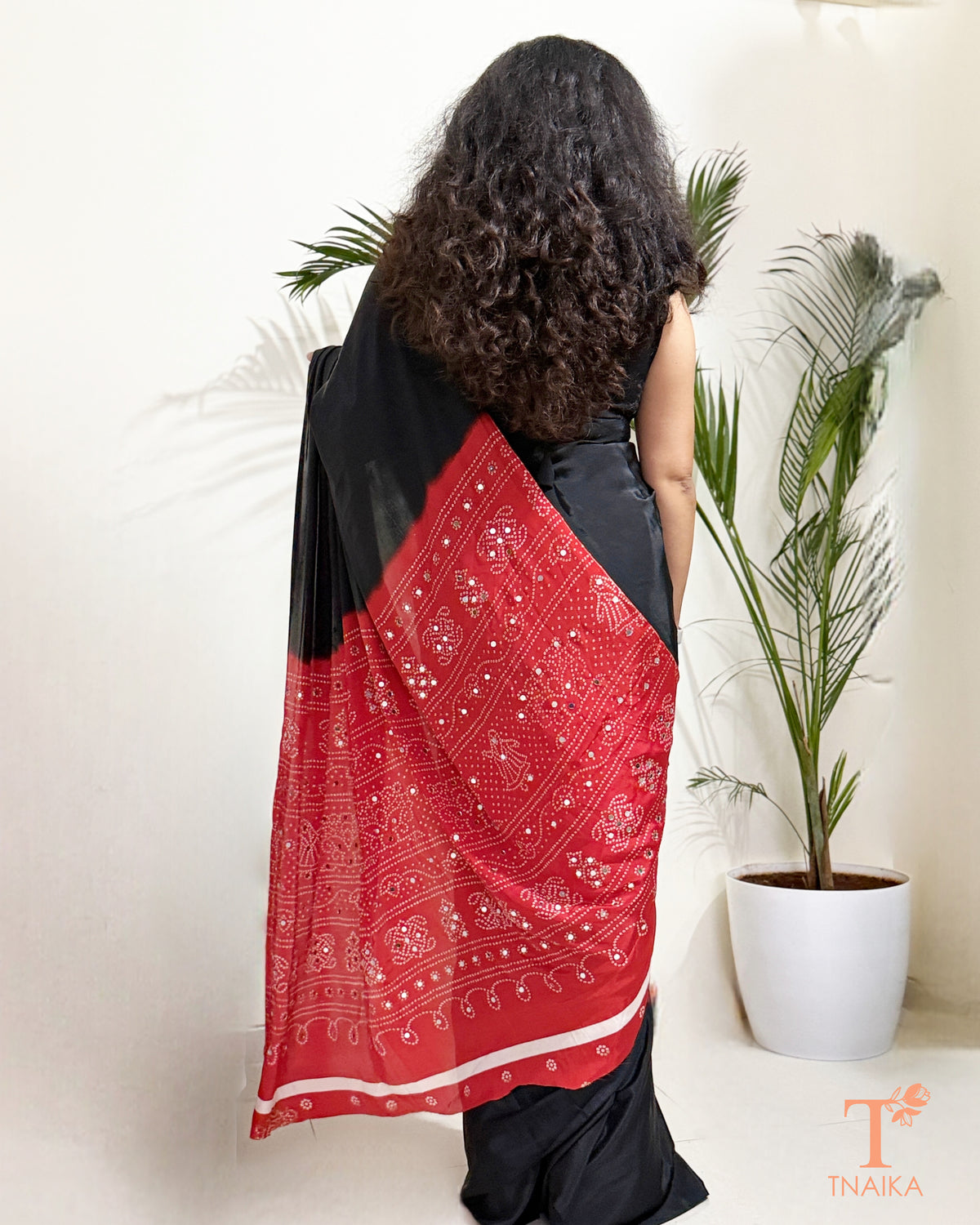 Sitara Satin Silk Saree - Black