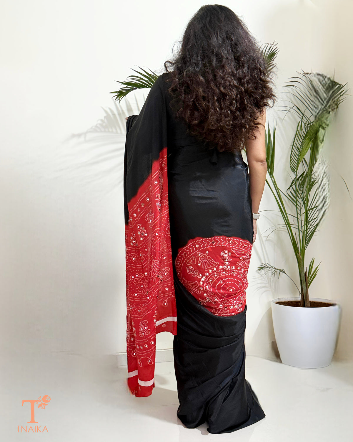 Sitara Satin Silk Saree - Black