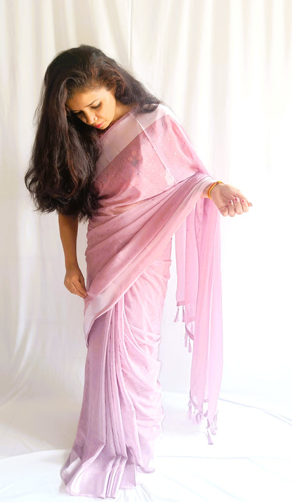 Chiffon Moonlit Mauve Saree