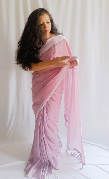 Chiffon Moonlit Mauve Saree