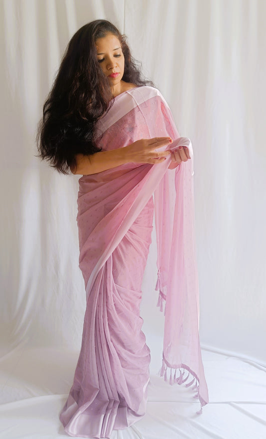 Chiffon Moonlit Mauve Saree