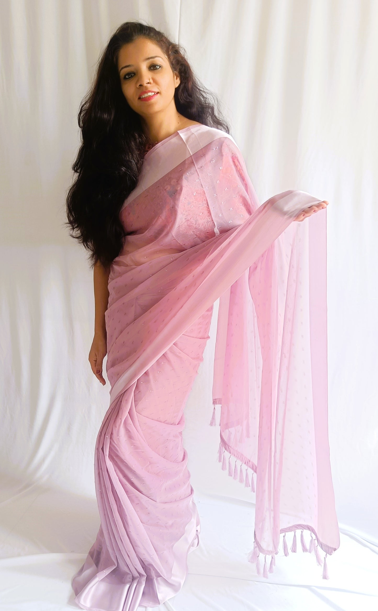 Chiffon Moonlit Mauve Saree