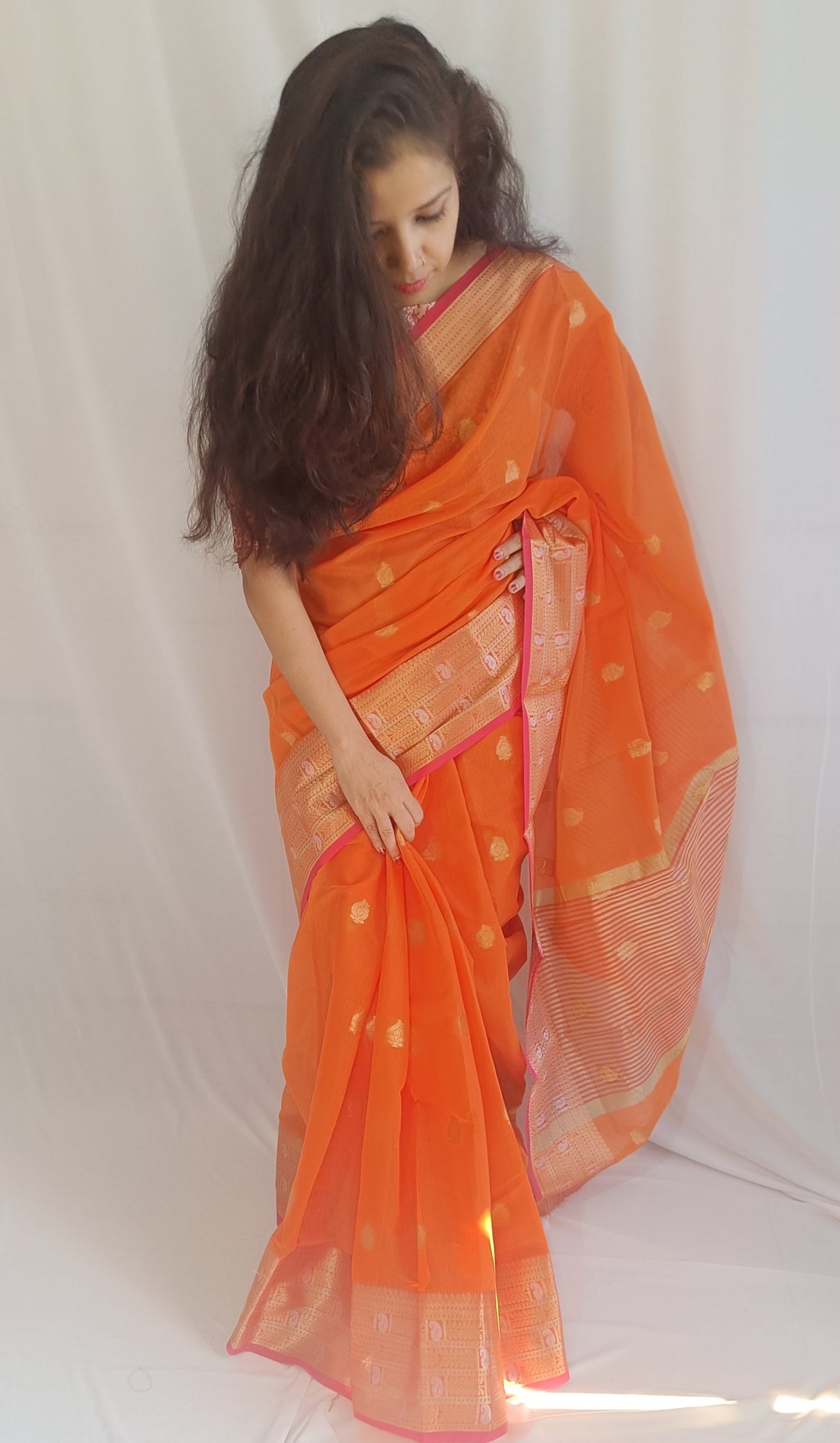 Maheswari Coin Saree