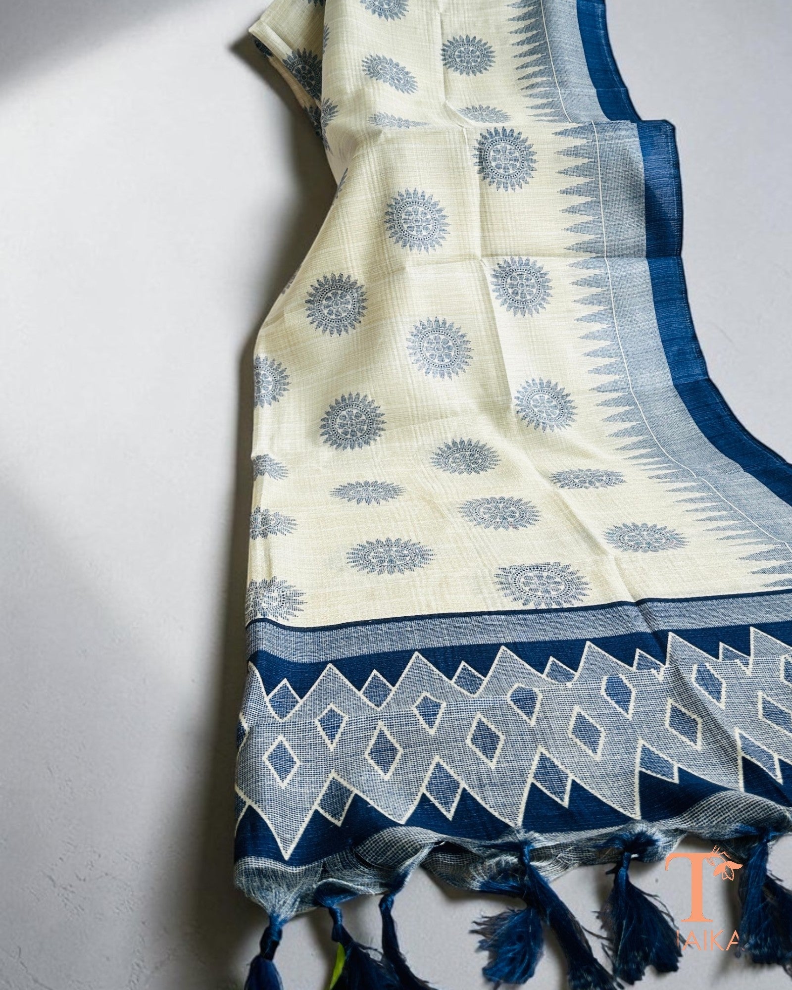 Elegant silk blend dupatta with soft sheen and graceful drape.