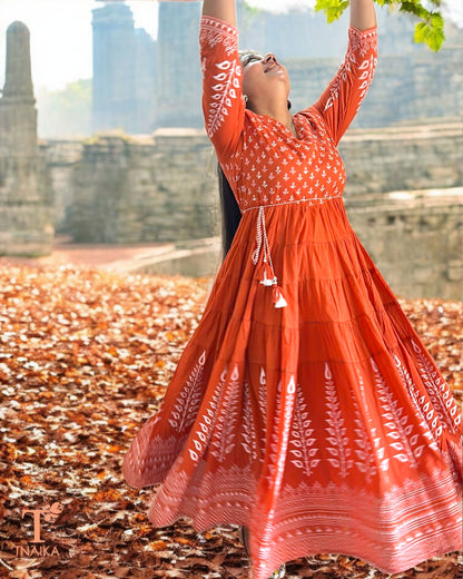 Cotton Ghoomar Gown