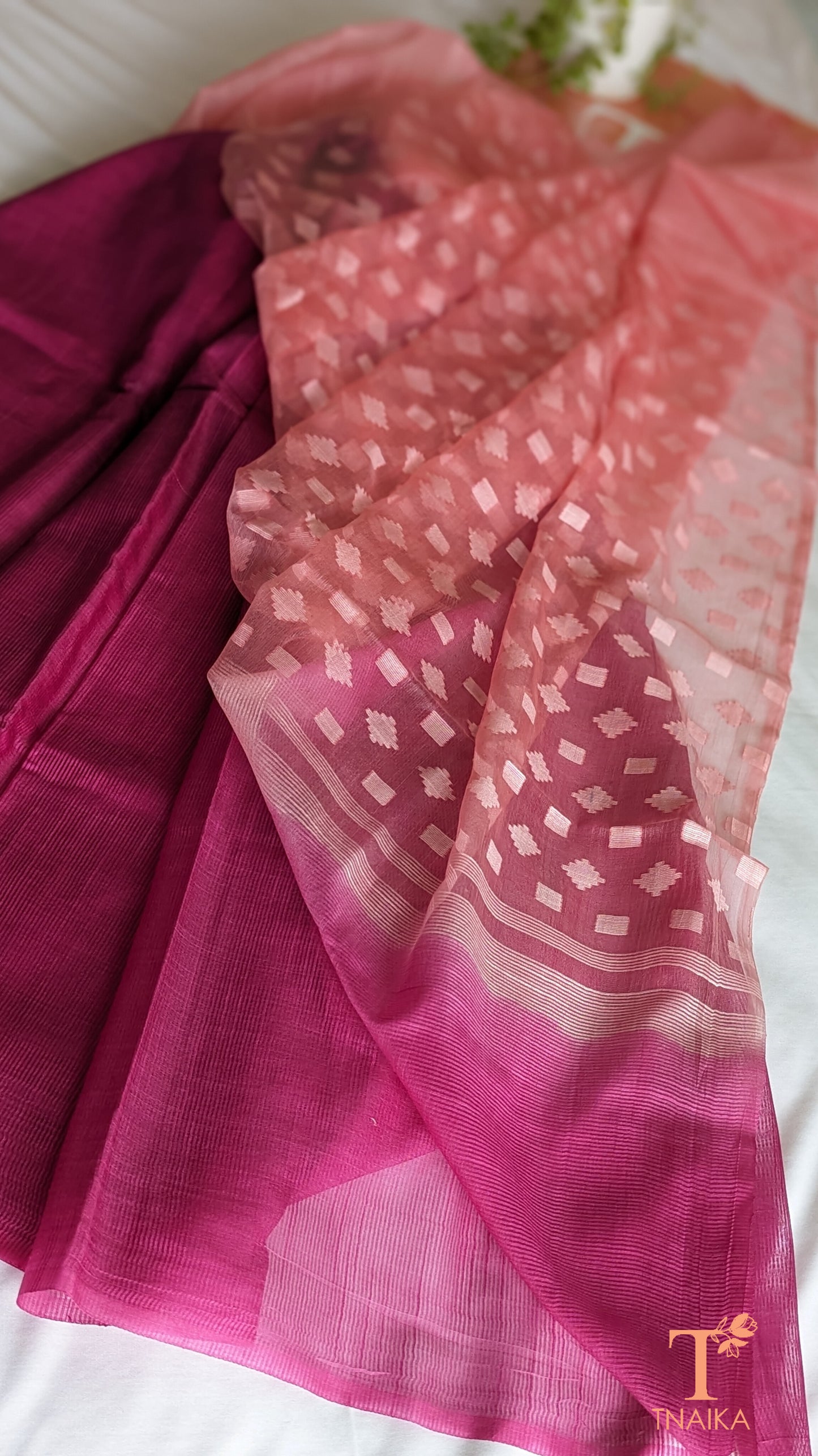 Organza Jharoka saree