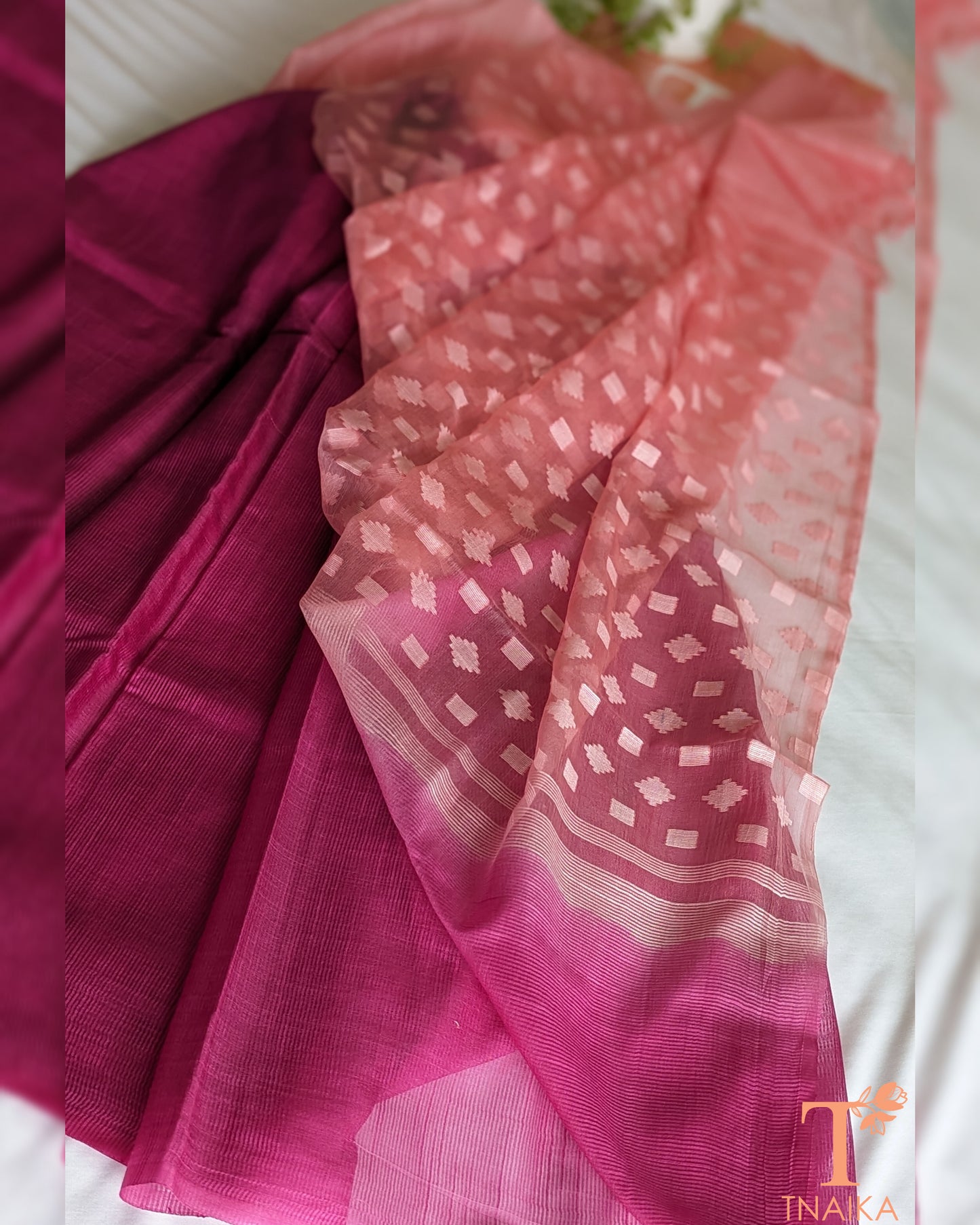 Organza Jharoka saree