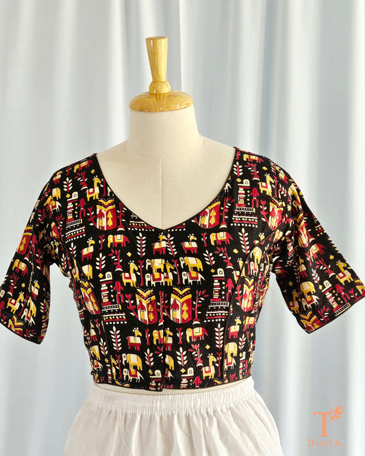 Cotton Warli Art Blouse